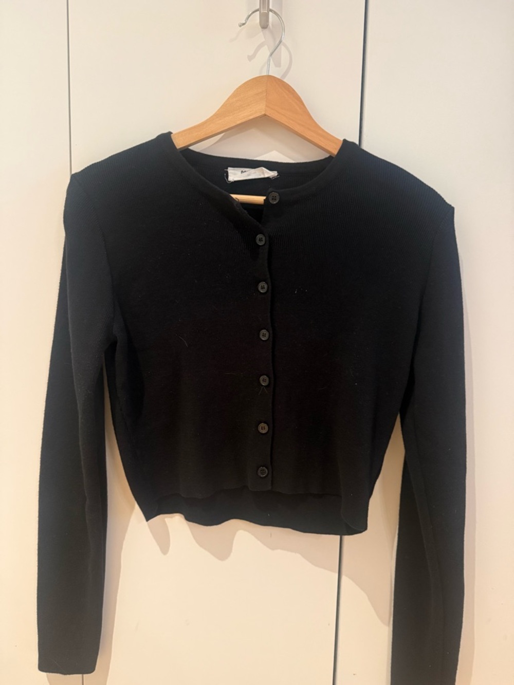 Double Zero Black Knit Top with Crew Neck